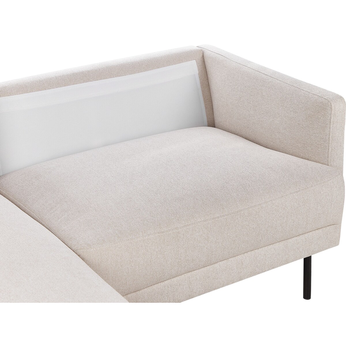 Narożnik BREDA Jasnobeżowy dla 2 osób Prawostronny