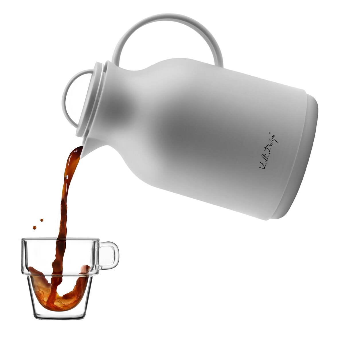 Termos z wkładem szklanym 1L AMO szary 27787