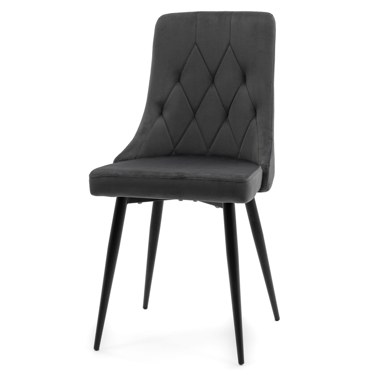 Krzesło tapicerowane welurowe do salonu jadalni CAREN szare