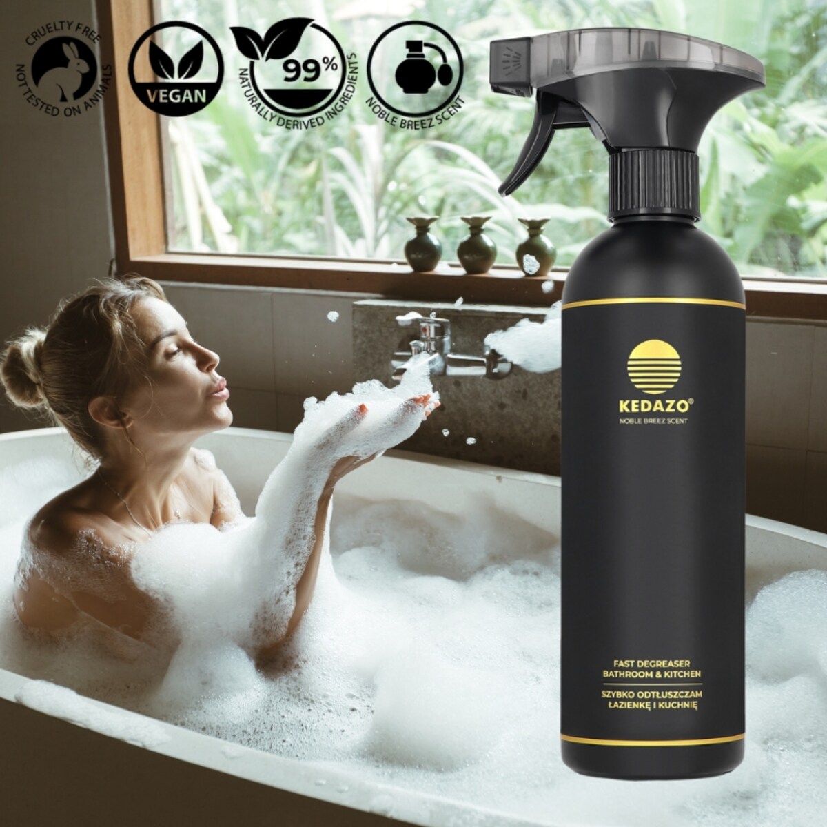 Płyn do odtłuszczania kuchni i łazienki -KEDAZO Fast Degreaser — szybki, skuteczny odtłuszczacz do kuchni i łazienki.