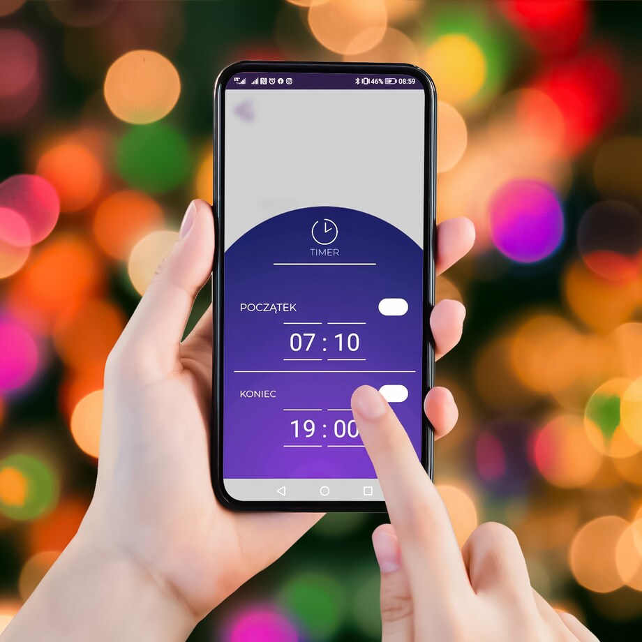 Kurtyna Led Całoroczna Sterowana Aplikacją Dekoracja Świetlna 400 Girlanda