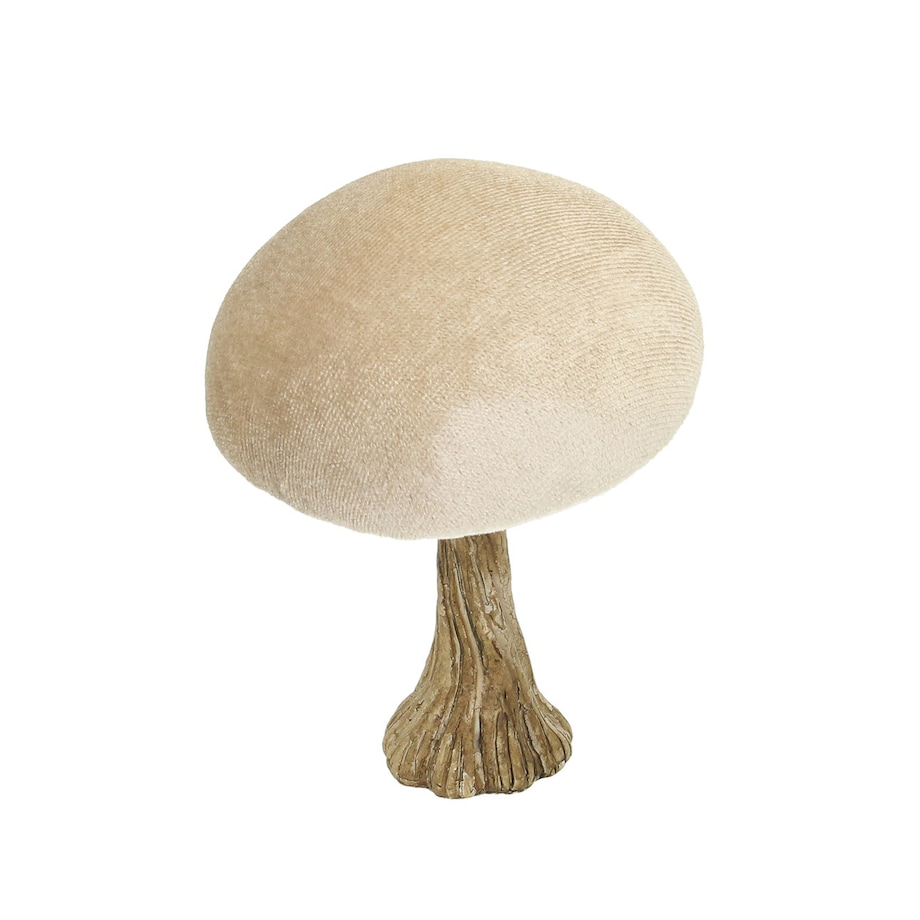 Dekoracja Velvet Mushroom 10 cm beige, 9x10 cm