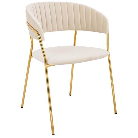 Krzesło glamour Margo KH121100121.4 eleganckie do jadalni beżowe, King Home