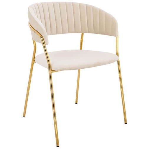Krzesło glamour Margo KH121100121.4 eleganckie do jadalni beżowe, King Home