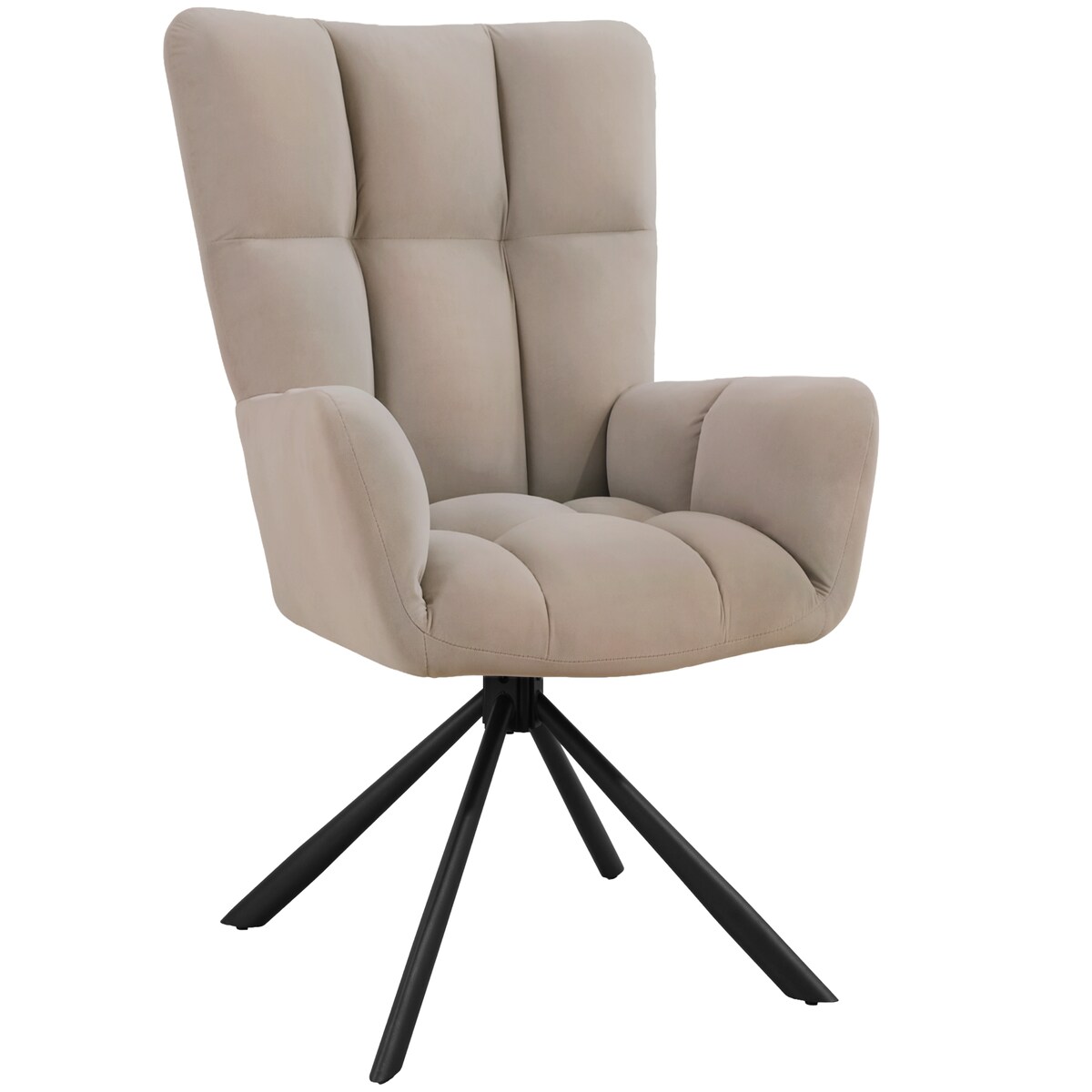 Krzesło tapicerowane obrotowe 180 do salonu jadalni nowoczesne welurowe beżowy