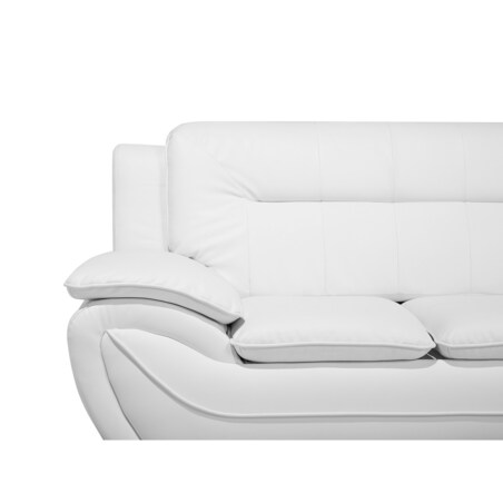 Komplet wypoczynkowy ekoskóra 6-osobowy biały LEIRA