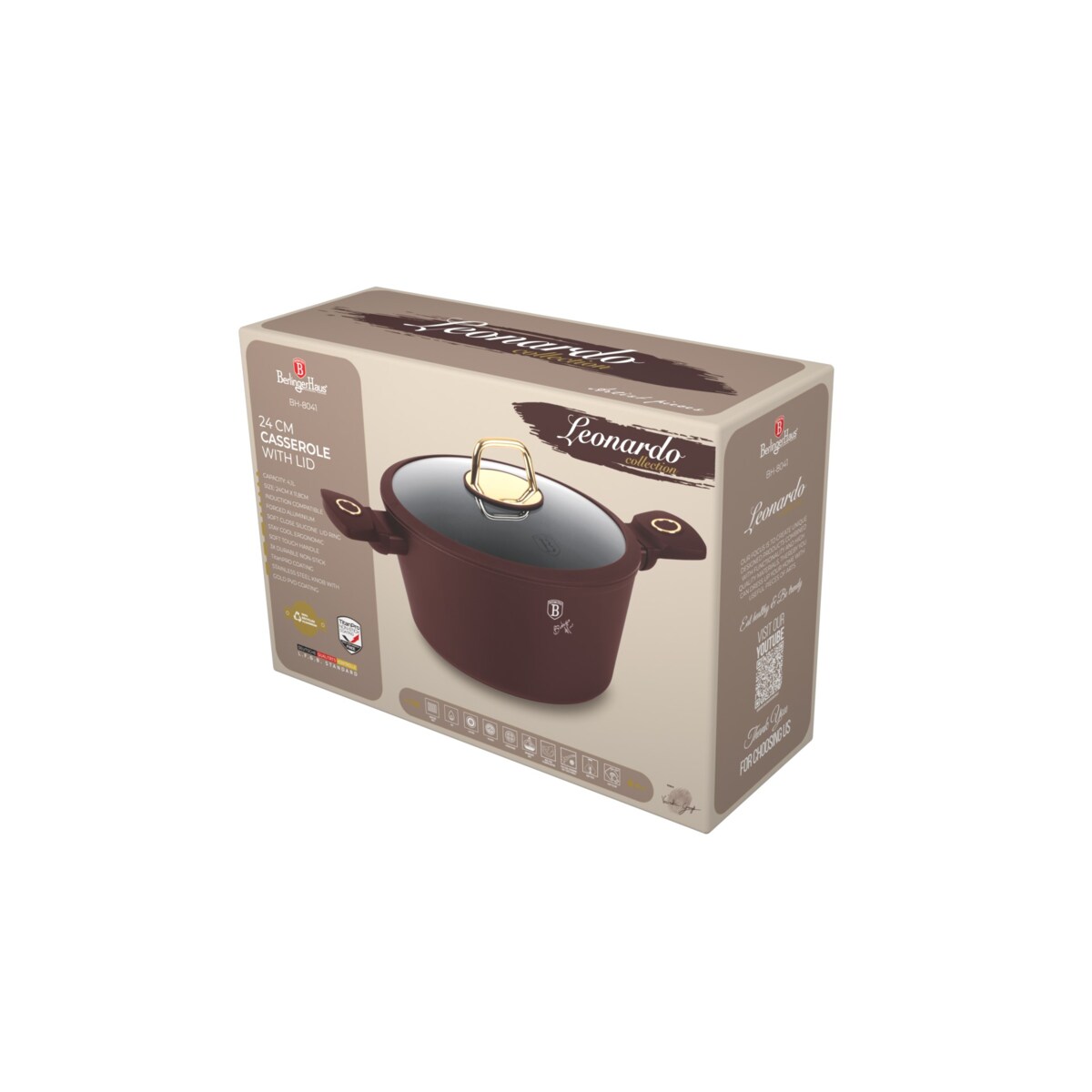 Garnek z pokrywką 24cm BerlingerHaus Leonardo BH-8041