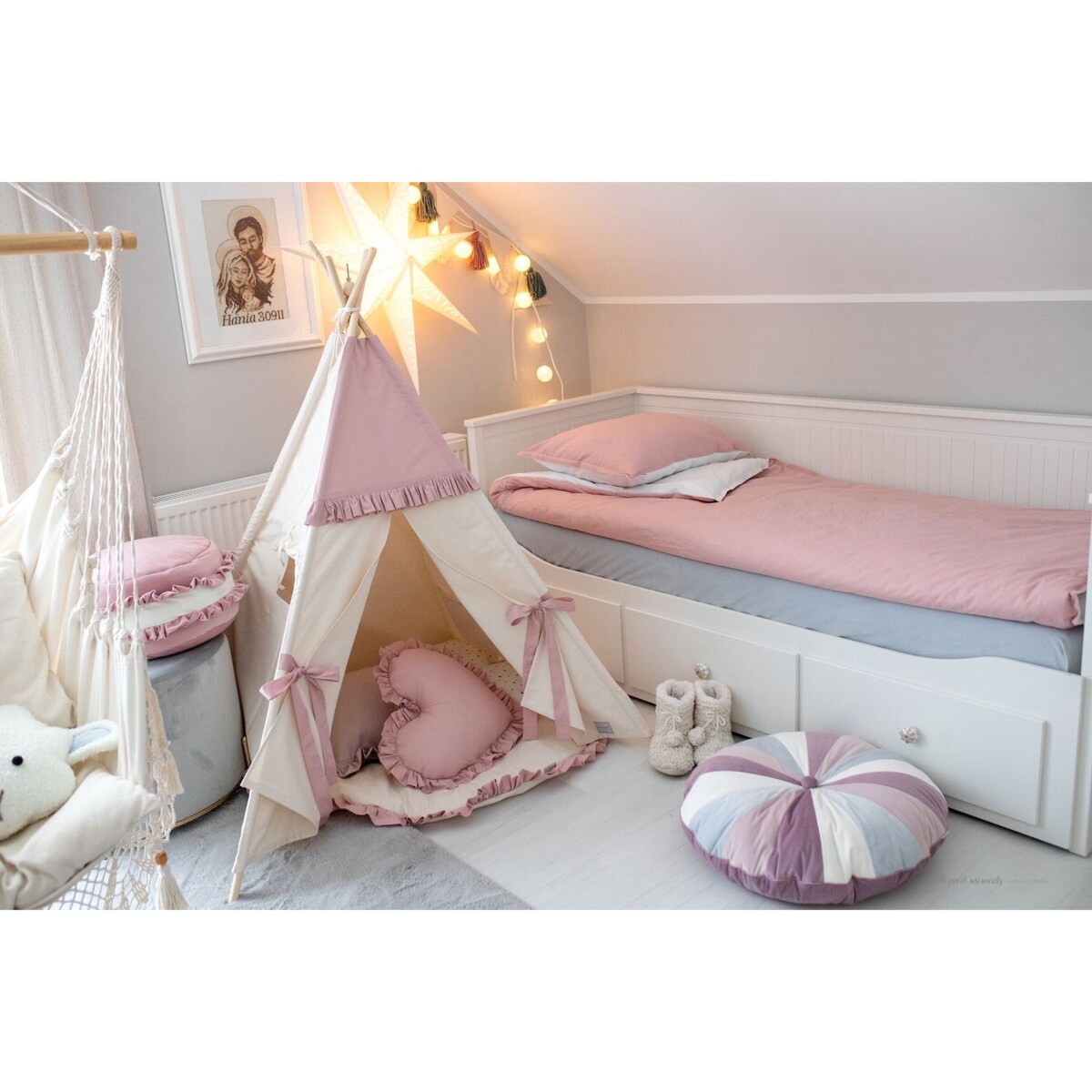 Namiot tipi dla dziewczynki Pink Frill - zestaw 5 el.