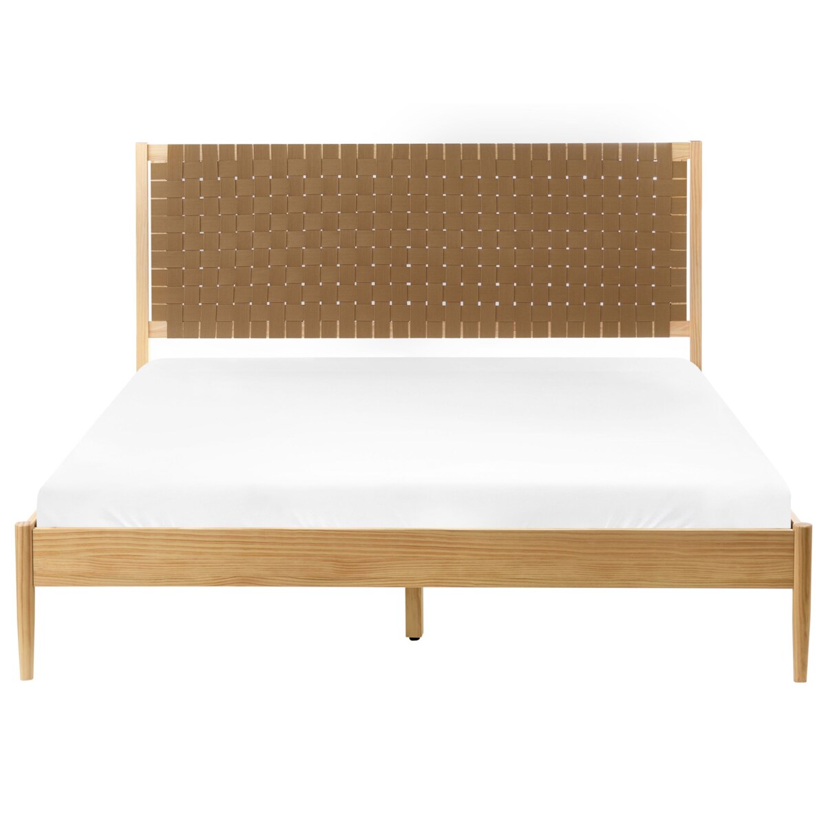 Łóżko Drewno sosnowe BRUNEMONT 160 x 200 cm Jasnobrązowy