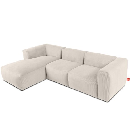 KONSIMO BUFFO Narożnik prawy z niezwykle miękkim i wygodnym siedziskiem, kolor kremowy