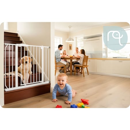 Barierka zabezpieczająca ochronna Nukido na schody i drzwi 75-105cm biała 718000