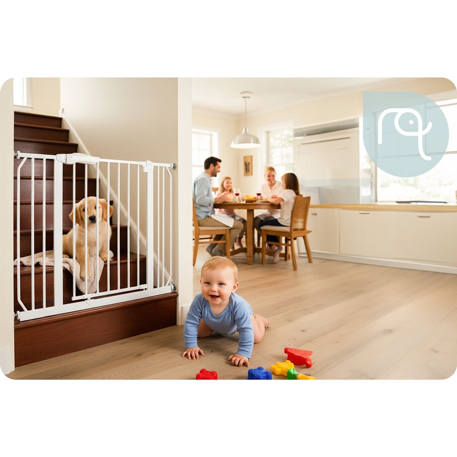 Barierka zabezpieczająca ochronna Nukido na schody i drzwi 75-105cm biała 718000