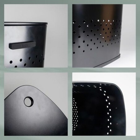 Kosz na pranie (czarny) Malaga Kela