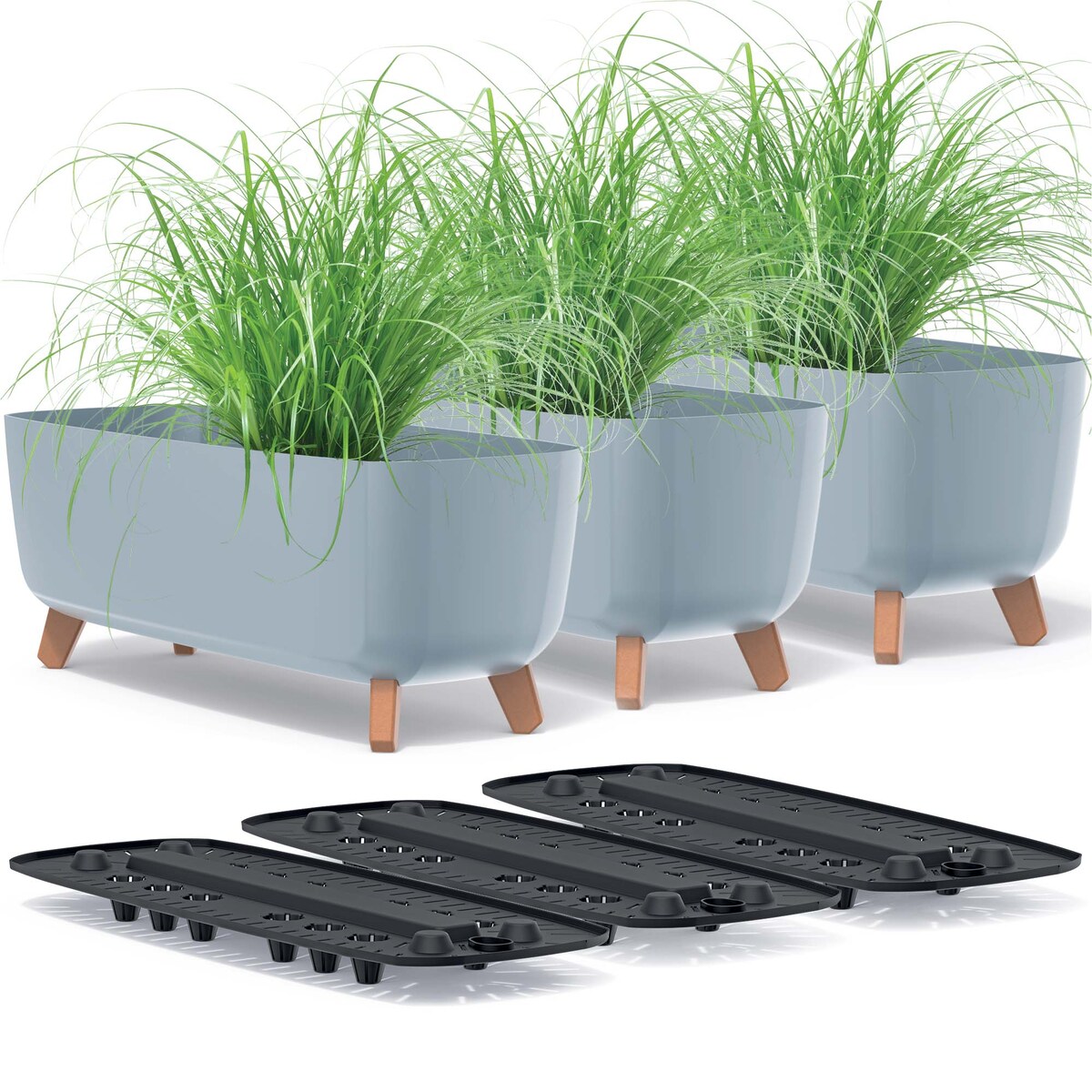 Donica Ogrodowa Na Nóżkach Na Balkon Taras 58Cm X3