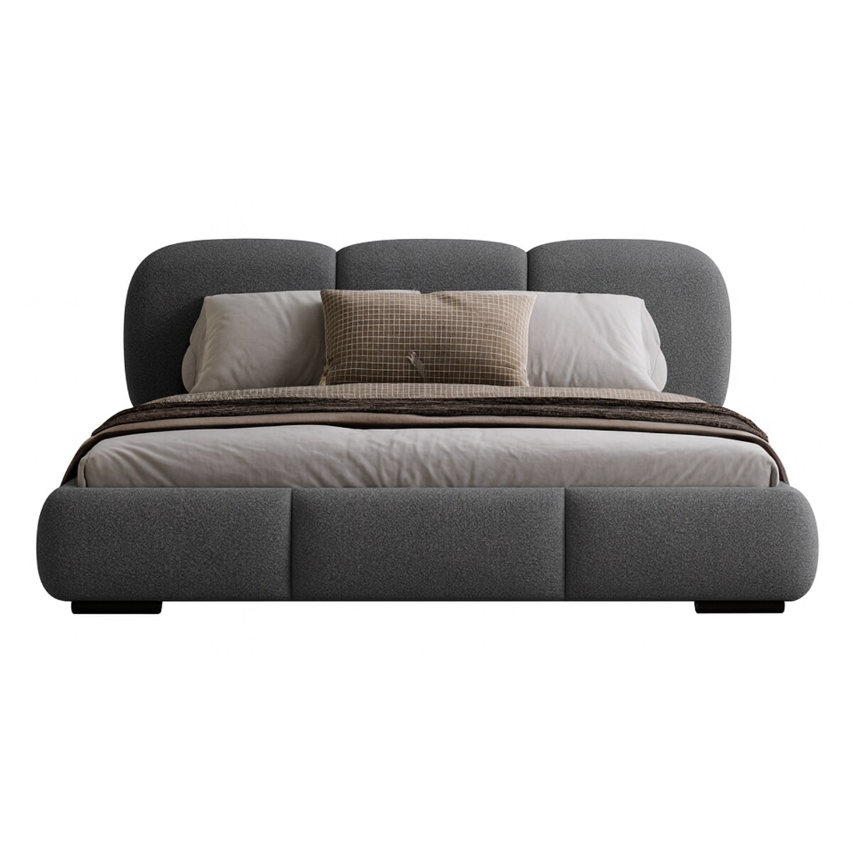 Łóżko tapicerowane 180x200 ROZA z pojemnikiem na pościel ciemnoszare