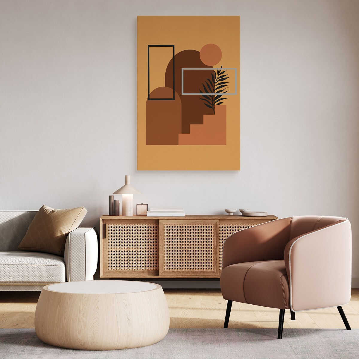 Obraz Rośliny Zachód Słońca Boho 80x120cm