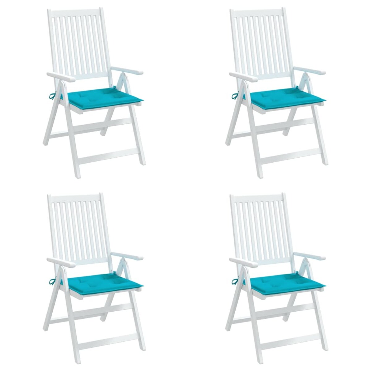 vidaXL Poduszki na krzesła ogrodowe, 4 szt., turkusowe, 50x50x3 cm
