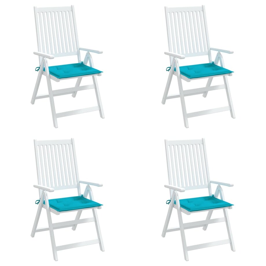 vidaXL Poduszki na krzesła ogrodowe, 4 szt., turkusowe, 50x50x3 cm