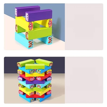Puzzle drewniane - Jenga kolorowa