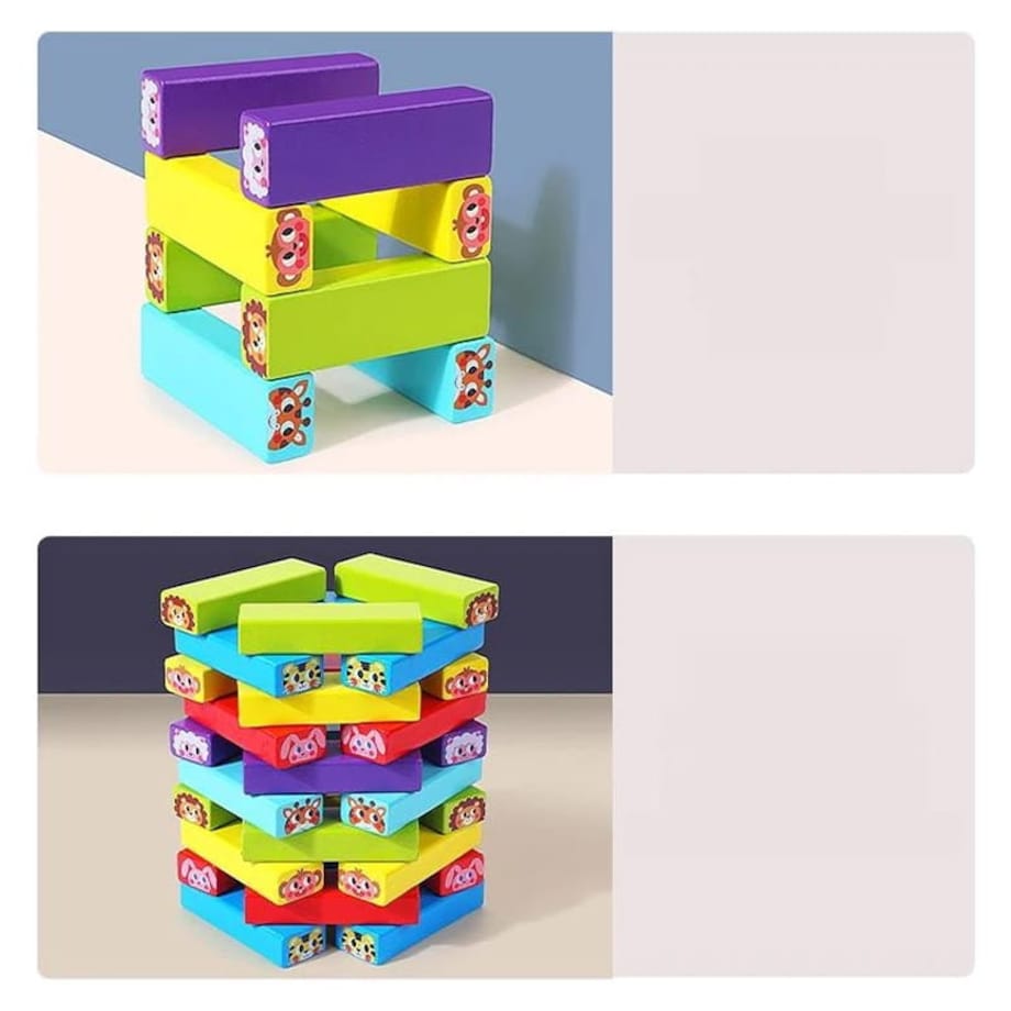 Puzzle drewniane - Jenga kolorowa