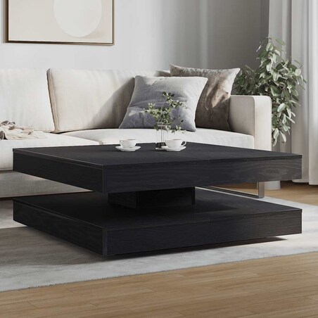 vidaXL Stolik kawowy obrotowy 360 stopni czarny dąb 90x90x34,5 cm