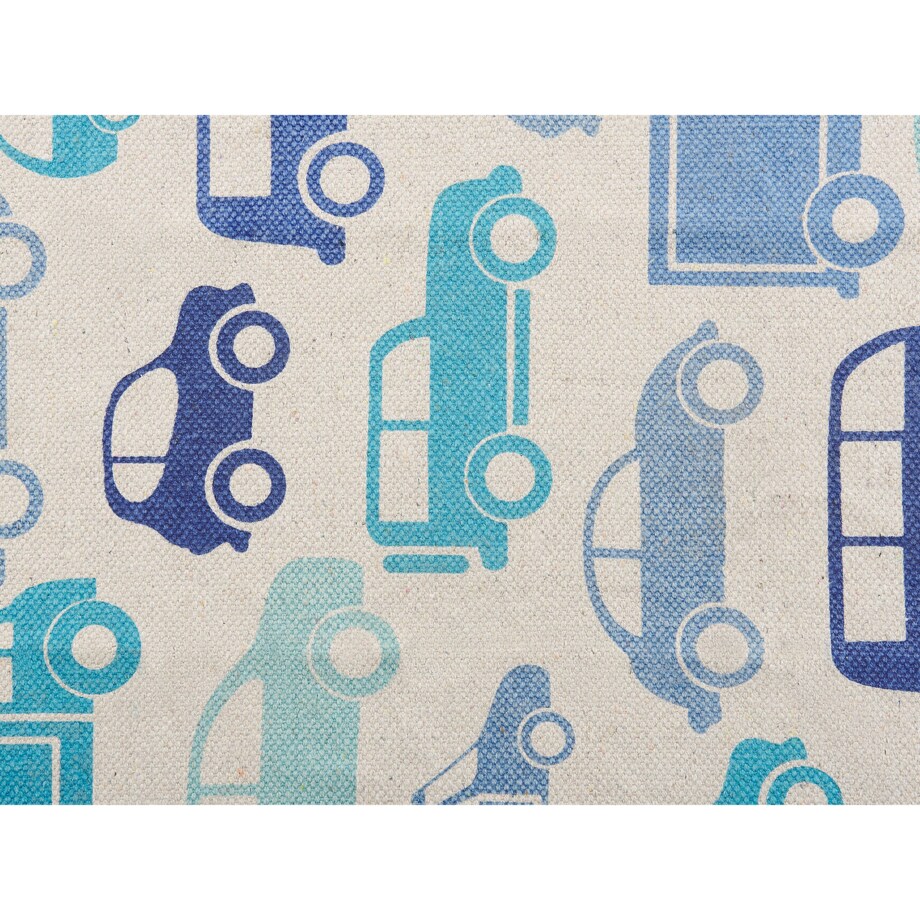Dywan dziecięcy bawełniany w samochody 60 x 90 cm niebieski MADURAJ