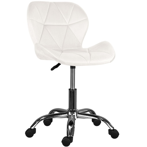 Krzesło biurowe fotel obrotowy regulowany welurowy beż