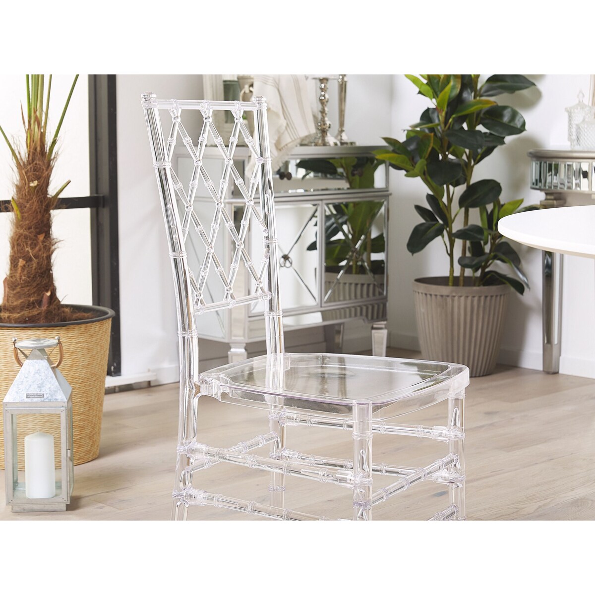 Zestaw 2 krzeseł do jadalni przezroczysty CLARION