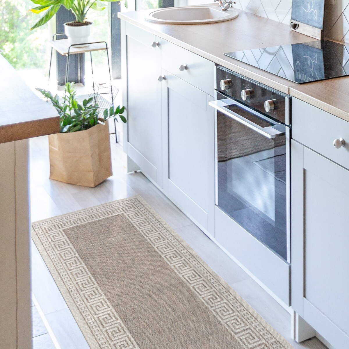 Dywan chodnik płasko tkany Express 80x140 cm e-floor OEKO-TEX grecki beżowy