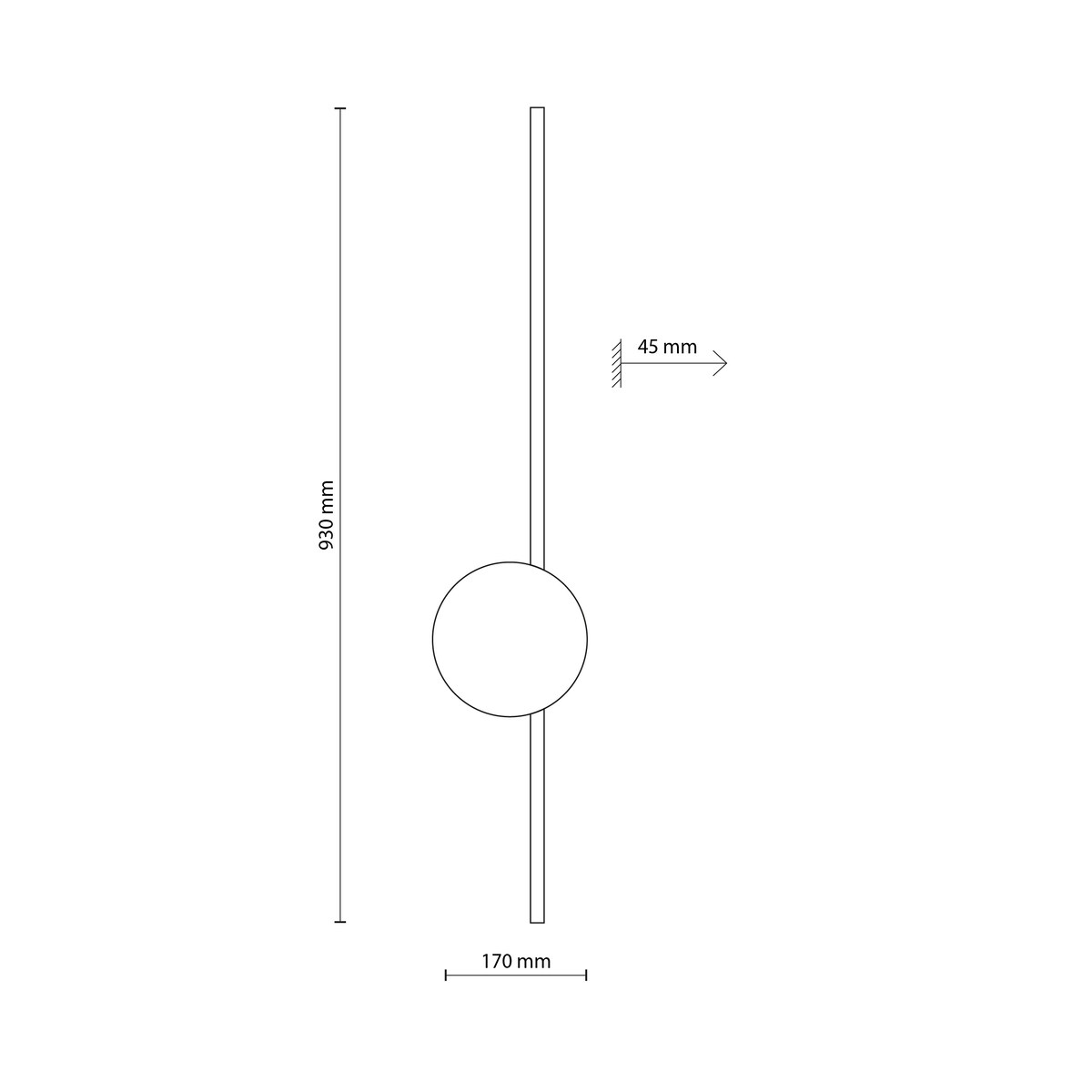 Kinkiet LED 36W JAVA II Black 93 cm TK Lighting – nowoczesna lampa ścienna czarna, neutralna biel 4000K