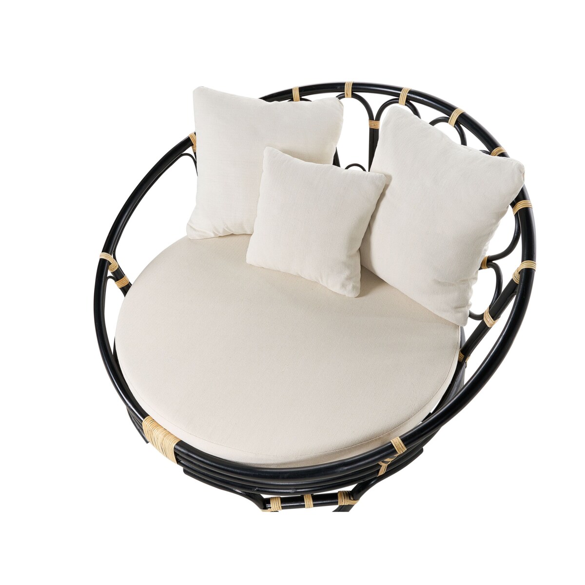 Kosz ogrodowy rattanowy czarny ROSSANO