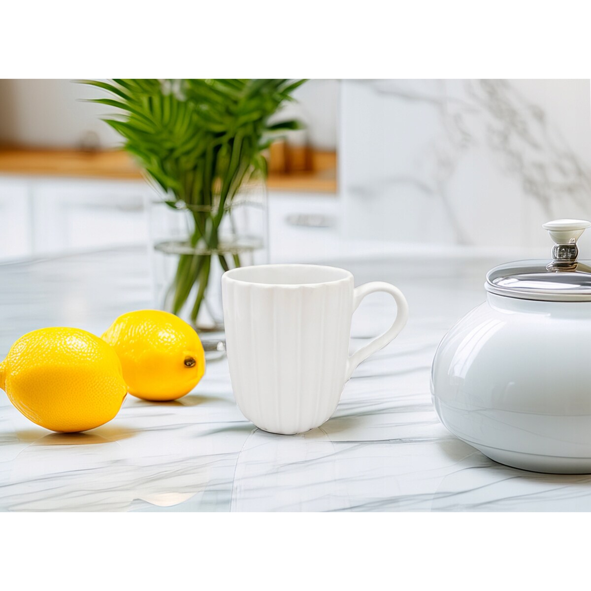 KUBEK CERAMICZNY BIAŁY 500ml do kawy herbaty na prezent skandynawski