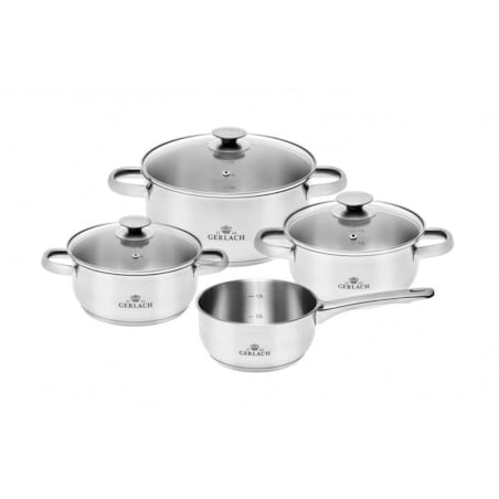 Zestaw Garnków Gerlach First Garnki Zestaw 7 Elementów Stalowe indukcja