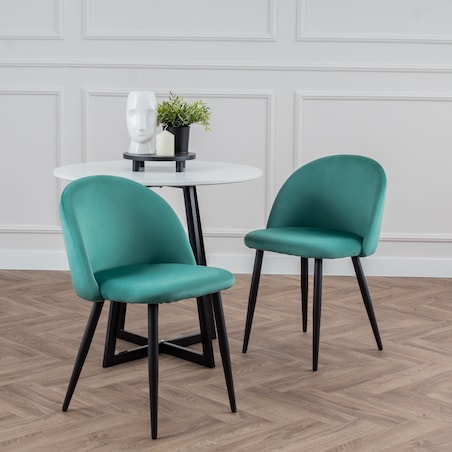 Krzesło tapicerowane do salonu jadalni welurowe zielone velvet