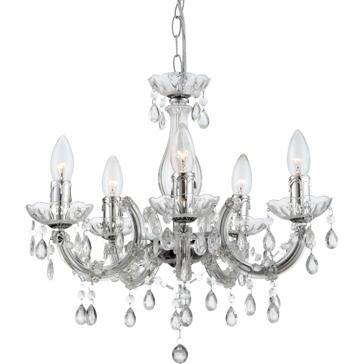 Wisząca lampa Cuimbra 63116-5 do jadalni kryształki chrom