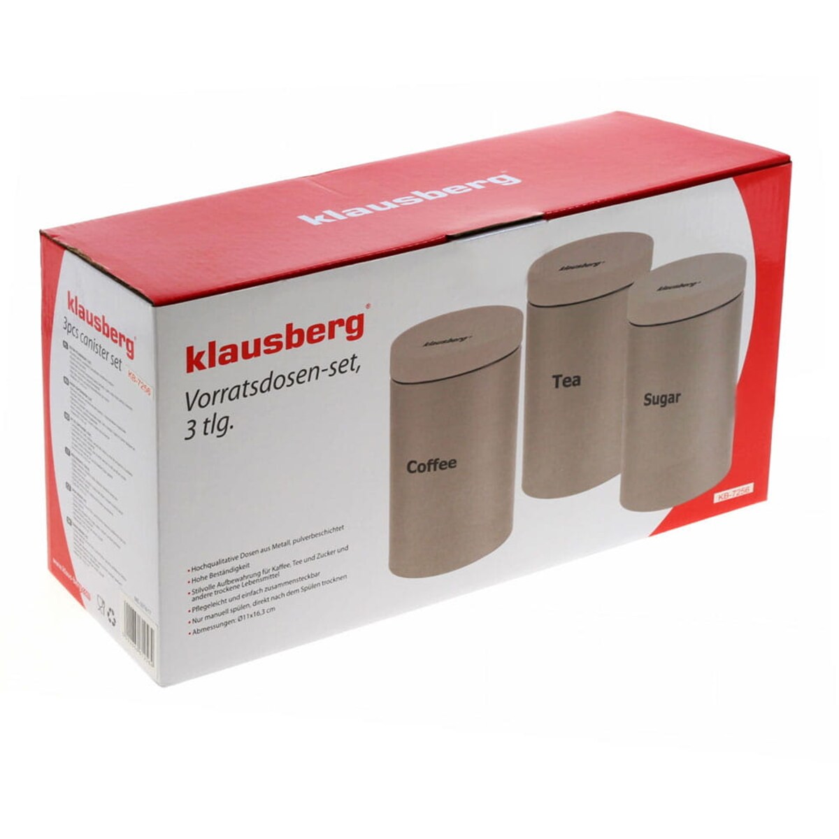 Zestaw 3 pojemników kuchennych beżowy KLAUSBERG