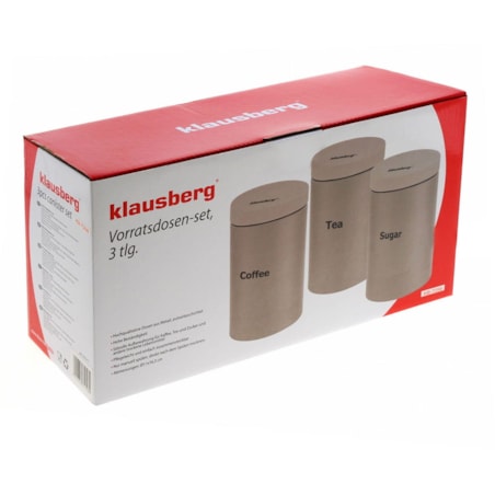 Zestaw 3 pojemników kuchennych beżowy KLAUSBERG