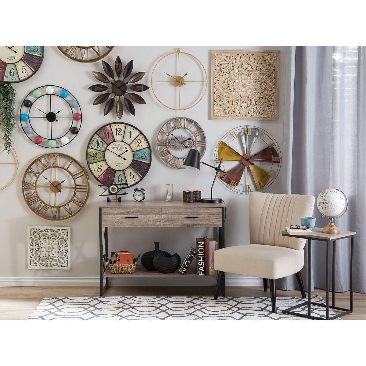 Zegar ścienny ø 55 cm brązowy BEINWIL