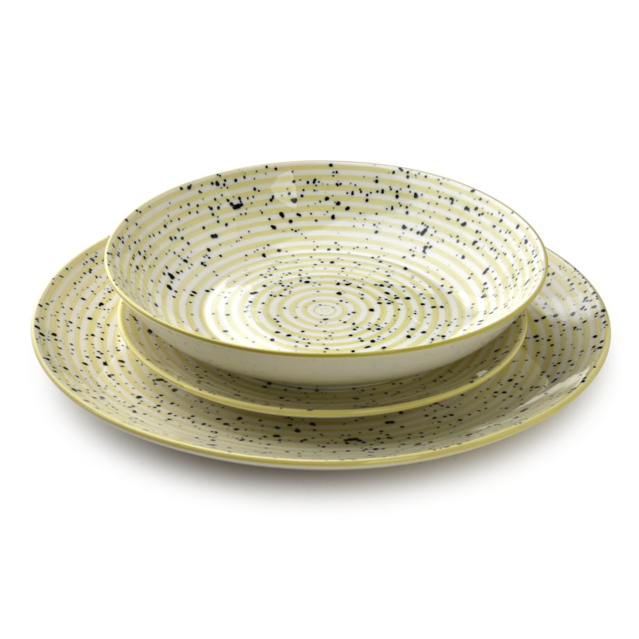 STRIPES BEIGE Komplet obiadowy 18cz.27/19/20cm miska 550ml