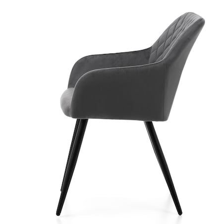 Krzesło tapicerowane TODI welur do salonu jadalni pikowane szare