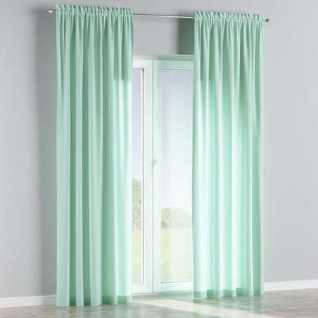 Zasłona na kanale z grzywką 1 szt. 130x245 turkusowo - miętowy