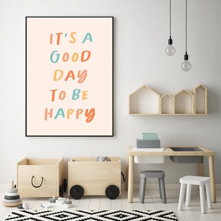 Poster Story, Plakat, Obraz - Be Happy, wymiary 60 x 84 cm