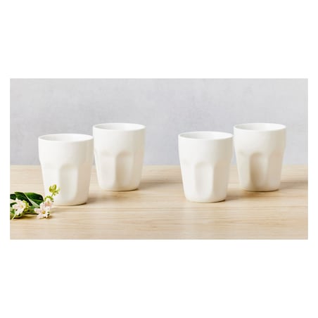 Zestaw 4 kubków, biały 200 ml