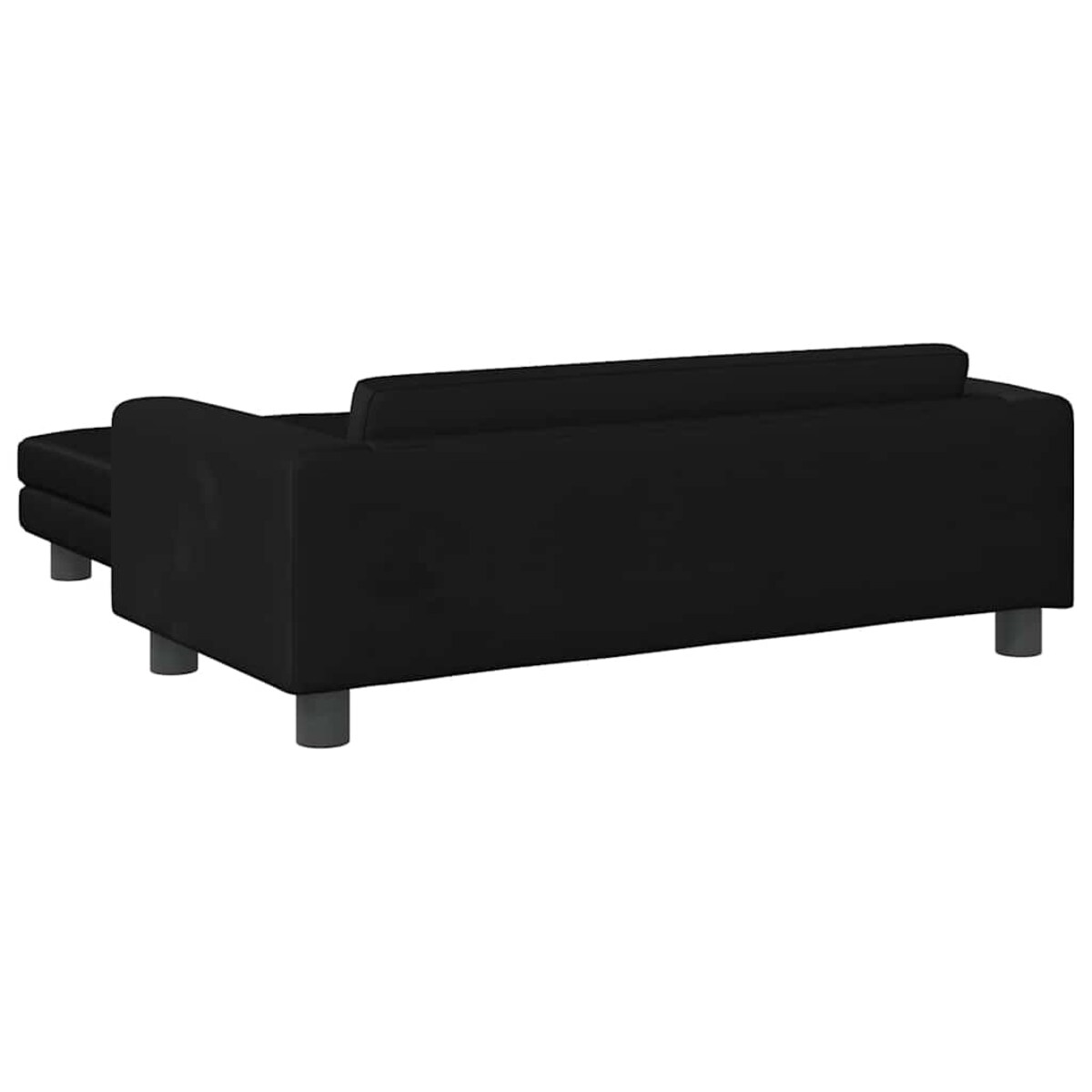 vidaXL Sofa dziecięca z podnóżkiem, czarna, 100x50x30 cm, aksamit