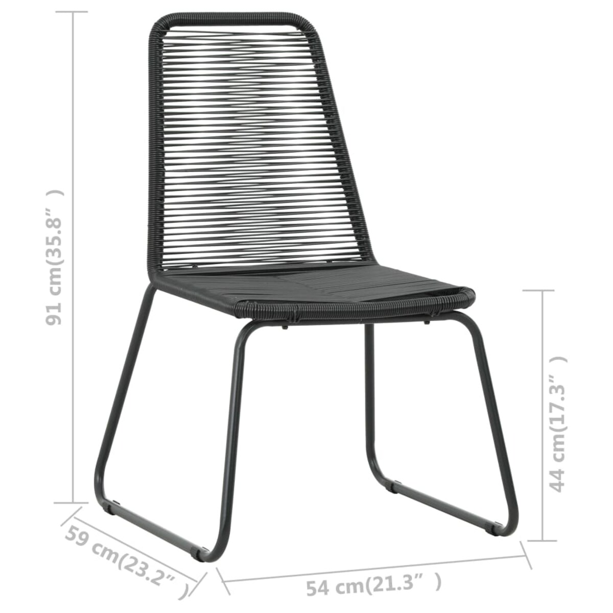 vidaXL 5-częściowy zestaw mebli ogrodowych, rattan PVC, czarny