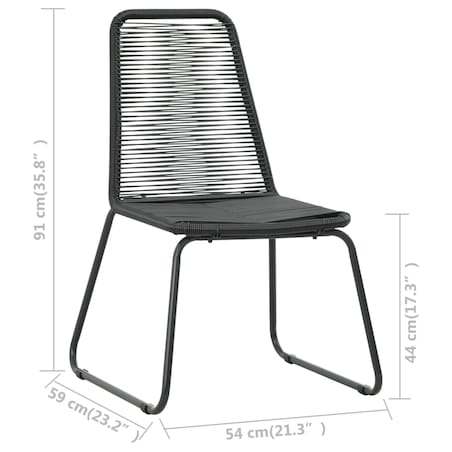 vidaXL 5-częściowy zestaw mebli ogrodowych, rattan PVC, czarny