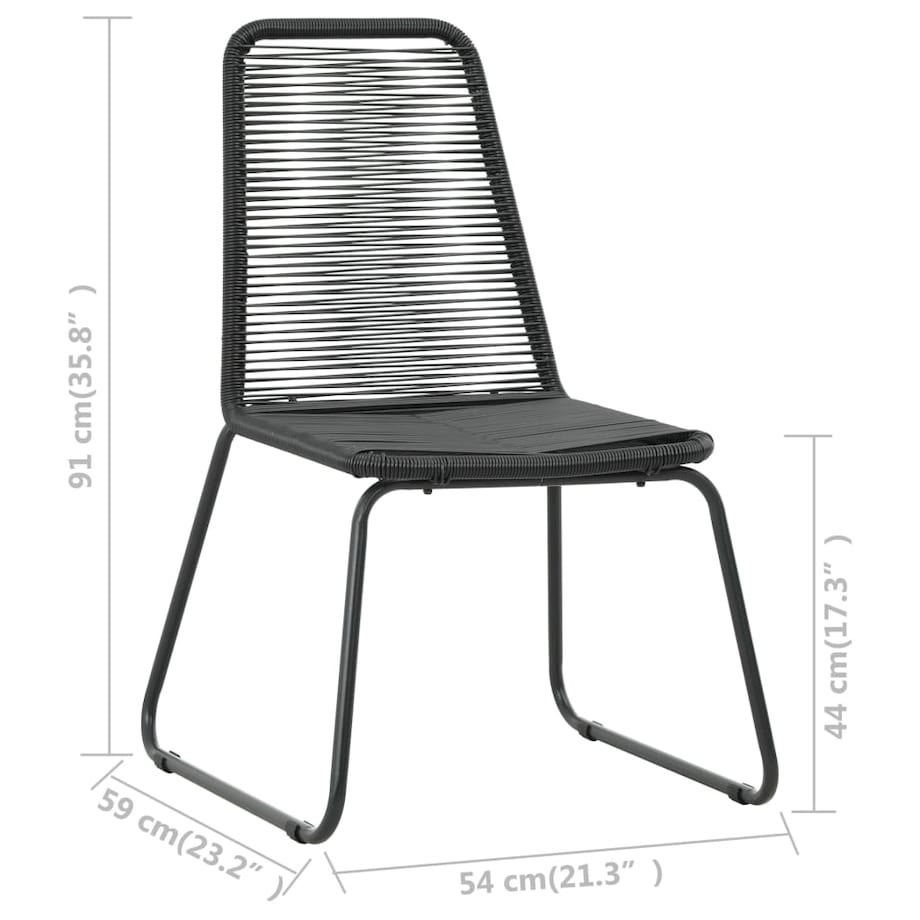 vidaXL 5-częściowy zestaw mebli ogrodowych, rattan PVC, czarny