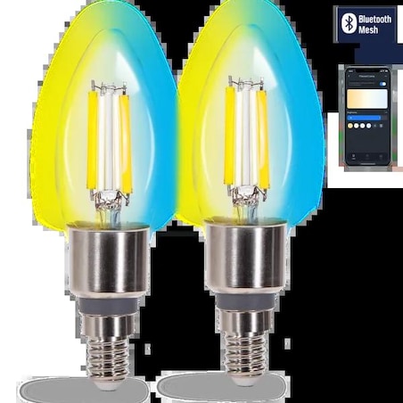 inteligentna żarówka bluetooth mesh c35 4.5w cct 2 szt. ,z pilotem