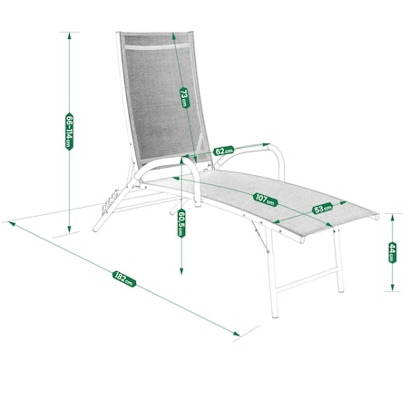 Leżanka aluminiowa SKŁADANA ogrodowa LEŻAK do ogrodu regulowane oparcie