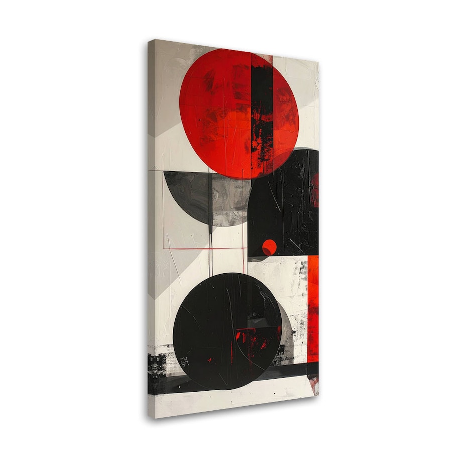 Obraz do salonu sypialni biura, Abstrakcja koła geometryczne czerwony czarny
